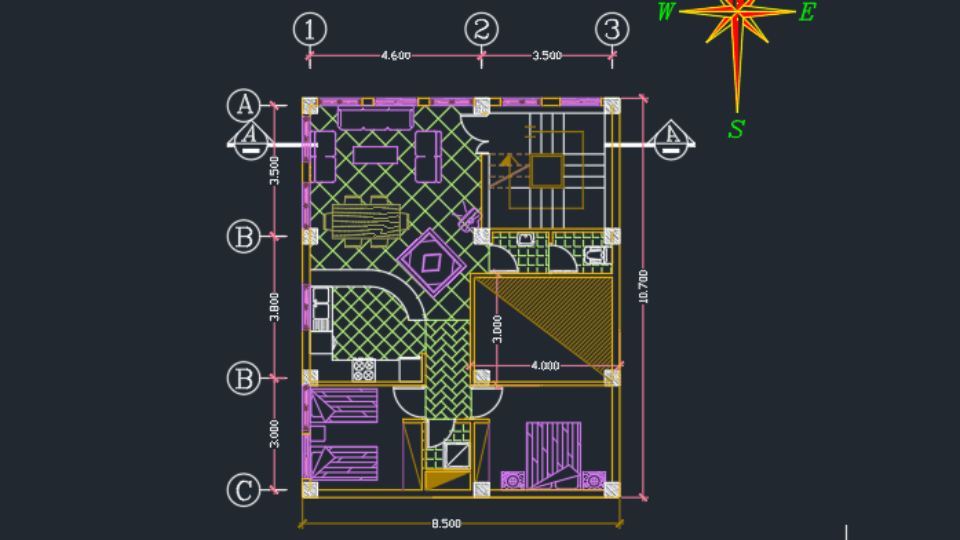 پروژه متره و برآورد مسکونی اسکلت بتنی دو طبقه
